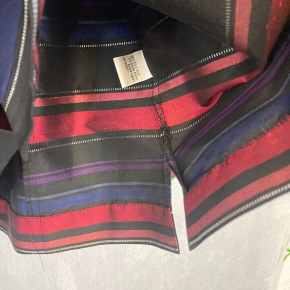 TALBOTS Silk Holiday Blouse Size 16WP 16P Petite Striped Sparkly Button Up Top - Picture 10 of 14